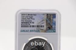 Great Britain Silver Lion & Eagle 1oz Proof PF70 NGC Privy Liberty Bell 2024