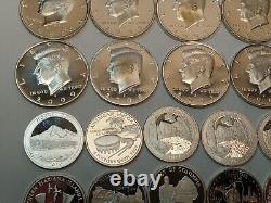 HUGE 90% SILVER PROOF LOT Halves & Quarters 80 SIlver Coins 1 Clad Coin