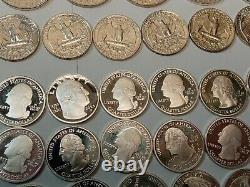 HUGE 90% SILVER PROOF LOT Halves & Quarters 80 SIlver Coins 1 Clad Coin