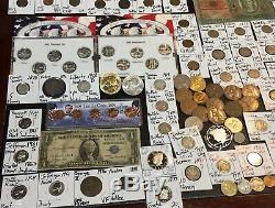 Huge Lot 350+CoinSilver NoteMercuryV/Buffalo/Shield 5CTwo CentIndianmore