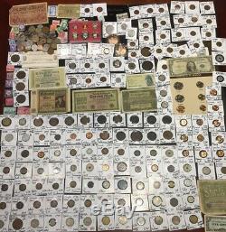 Huge Lot 350 Coin/Stamp/NoteSilver Mercury/Buffalo/Indian/Shield/Two Cent Piece