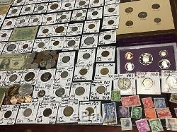 Huge Lot 450+Coin/StampSilver/Note/Mercury/Buffalo/Indian/WL/Franklin/Shield+