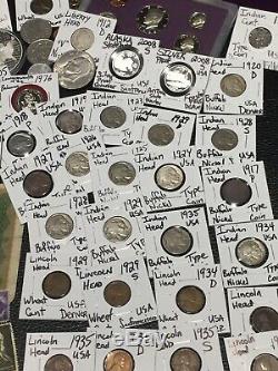 Huge Lot 450+Coin/Stamp/Note90% Silver Proof/1893/Mercury/Buffalo/Indian/Barber