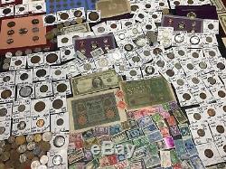 Huge Lot 450+Coin/Stamp/Note90% Silver Proof/1893/Mercury/Buffalo/Indian/Barber