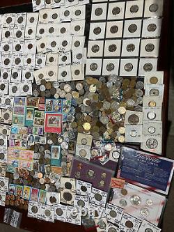 Huge Lot 500+ Coin$/StampSilver Note/Mercury Dimes/IKE/Buffalo/Indian/WL/Proof+