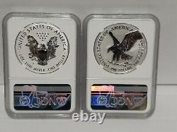 (IN HAND), 2021 NGC PF69 Reverse Proof American Silver Eagle Designer 2pc Set
