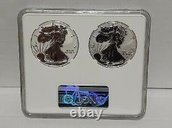 IN-HAND, 2021 NGC PF70 Reverse Proof American Silver Eagle Designer 2pc Set
