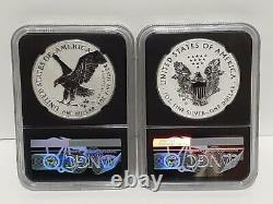 (IN-HAND), 2021 NGC PF70 Reverse Proof American Silver Eagle Designer (2pc Set)