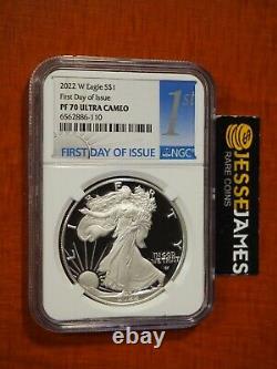 In Stock 2022 W Proof Silver Eagle Ngc Pf70 Ultra Cameo First Day Of Issue Fdi