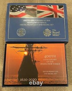 Limited 400th Anniversary Mayflower Silver Proof Coin and Medal Set 6867 / 9200