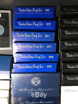Lot of 41 1964-75 US Proof, Mint Sets, Uncirculated Coins, Eisenhower Proofs