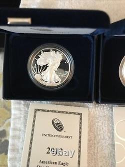 Lot of 4 American Eagle 1oz. Silver Proof Coins US Mint with OGP & COA