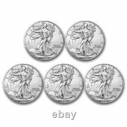 Lot of 5 2023 1 oz American Silver Eagle Coin BU