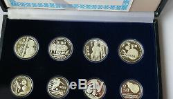 MEXICO SET 12 Silver Coins 100 50 25 Pesos $ 1985 1986 WORLD CUP SOCCER PROOF