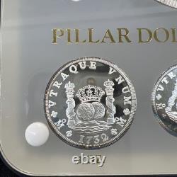 Mexico Official Silver Pillar Dollar Proof Set 1988 Silver With Case