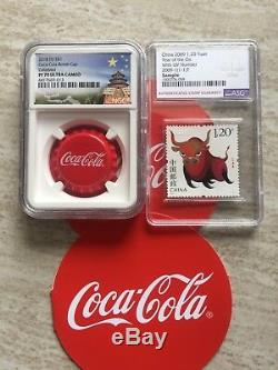 NGC PF70 2018 Fiji Coca-Cola Bottle Cap $1 6g Silver Proof Coin Temple Label COA