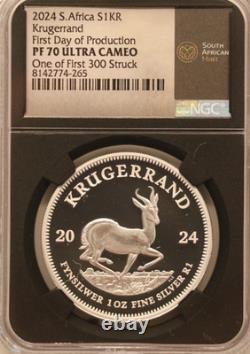 NGC Silver Krugerrand 1 oz Proof One of First 300 Struck Limited to 5,000 PR70