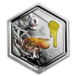 New Zealand -2018- Silver $1 Proof Coin- 1 OZ Manuka Honey- Bee