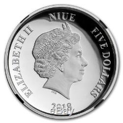 Niue -2018- Silver $5 Proof Coin- 2 OZ Silver Star Wars Death Star
