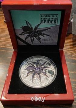 Niue 2023 Funnel Web Spider $10 5 Oz Pure Silver Proof Ultra High 3D Relief OGP