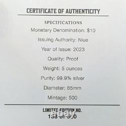 Niue 2023 Funnel Web Spider $10 5 Oz Pure Silver Proof Ultra High 3D Relief OGP