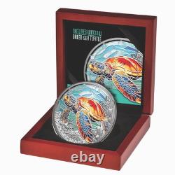 Niue 2025 GREEN SEA TURTLE-Natures Window $5 2 Oz Silver Proof Color-MINTAGE 500
