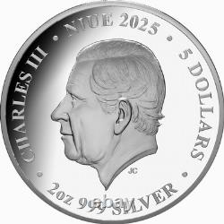 Niue 2025 GREEN SEA TURTLE-Natures Window $5 2 Oz Silver Proof Color-MINTAGE 500