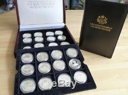 Official 24 silver proof coin set Queen Mother crowns 1996