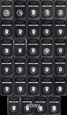PCS Stamps & Coins Complete Silver Proof Kennedy Half Dollar Collection 29pc Set
