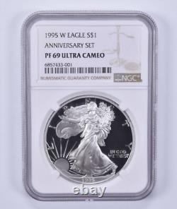 PF69 UCAM 1995-W American Silver Eagle Anniversary Set Graded NGC