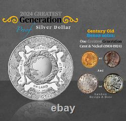 PRESALE 2024-P Greatest Generation Silver Dollar / Proof Finish / Bonus Coins
