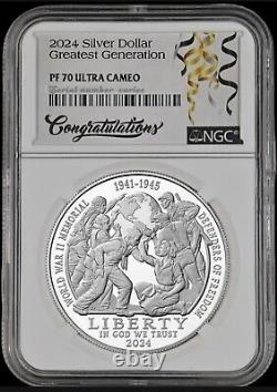 PRESALE- 2024-P NGC PF70 Greatest Generation Silver Dollar PROOF Coin