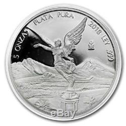 PROOF LIBERTAD MEXICO 2018 5 oz Proof Silver Coin in Capsule