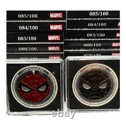 Pair. 999 Silver Coins (2)-1oz Niue Spiderman Fully Colorized Proof Like