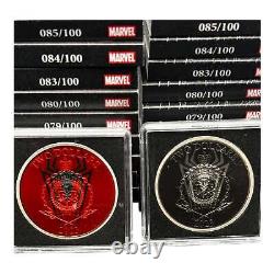 Pair. 999 Silver Coins (2)-1oz Niue Spiderman Fully Colorized Proof Like