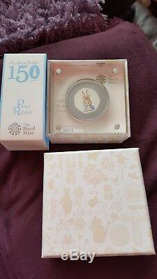 Peter Rabbit 2016 Silver Proof 50p Fifty Pence Beatrix Potter Coin COA 918