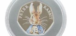 Peter Rabbit 2016 Silver Proof 50p Fifty Pence Beatrix Potter Coin COA No 01738