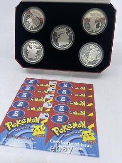 Pokemon Coins 999 Silver Proof Niue Complete Set 5 $10 2001 Pobjoy Mint