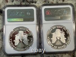 Poof Silver American Eagles / LOT OF 6 / PR 69 NGC / FREE PRIORITY SHIPPING