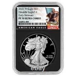 Presale 2021-W Proof $1 American Silver Eagle NGC PF70UC Black ER Label Retro
