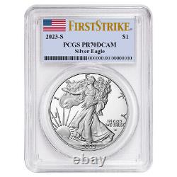 Presale 2023-S Proof $1 American Silver Eagle PCGS PR70DCAM FS Flag Label