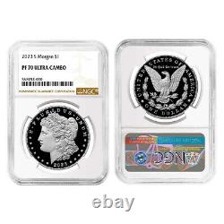 Presale 2023-S Proof $1 Morgan and Peace Silver Dollar 2pc Set NGC PF70UC Brow