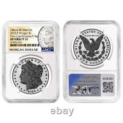 Presale 2023-S Reverse Proof $1 Morgan and Peace Silver Dollar 2pc Set NGC PF7