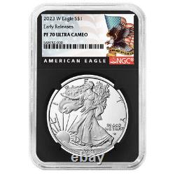 Presale 2023-W Proof $1 American Silver Eagle NGC PF70UC ER Black Label Retro