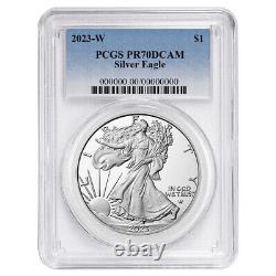Presale 2023-W Proof $1 American Silver Eagle PCGS PR70DCAM Blue Label