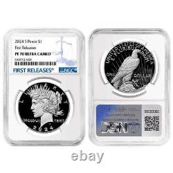 Presale 2024-S Proof $1 Morgan and Peace Silver Dollar 2pc Set NGC PF70UC F