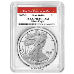 Presale 2025-S $1 1-oz Proof American Silver Eagle PCGS PR70DCAM FS San