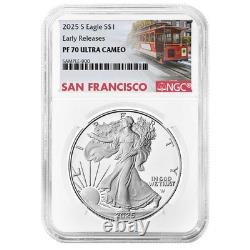Presale 2025-S Proof $1 American Silver Eagle NGC PF70UC ER Trolley Label