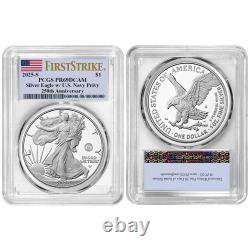 Presale 2025-S Proof $1 American Silver Eagle Navy Privy PCGS PR69DCAM FS