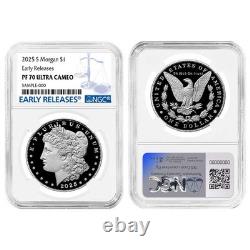 Presale 2025-S Proof $1 Morgan and Peace Silver Dollar 2pc Set NGC PF70UC E